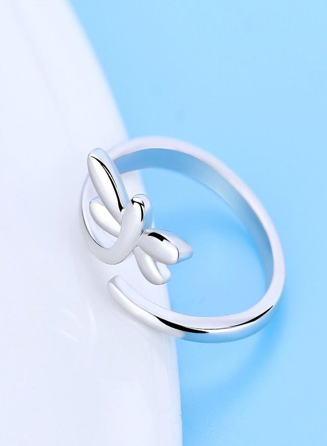 Shejuety Women's Silver Ring Adjustable Dragonfly Silver Open Band Fashionable and Cute Creative Ring Suitable for Various Festival Gifts Fashion Jewelry - Image 3