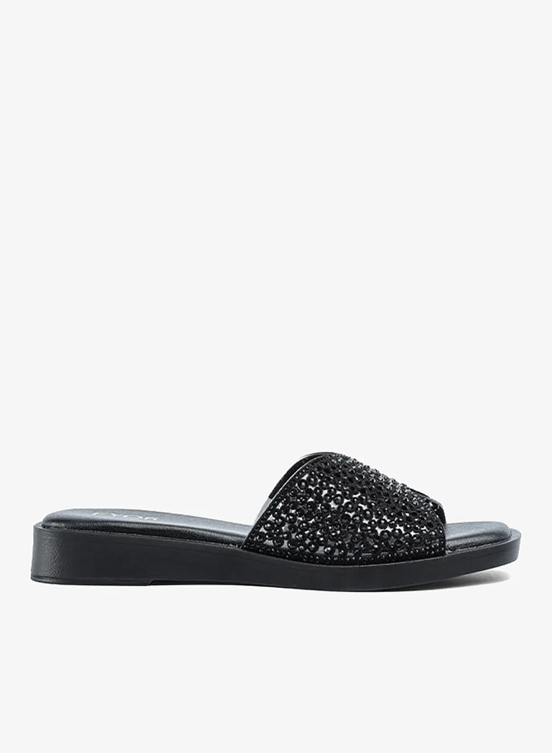FYOR Stylish Crystal-Embellished Platform Slide AJ 020