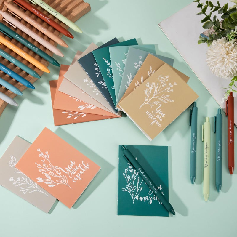 Affrolling 60 Pcs Inspirational Notebooks Motivational Mini Notepads with Pen Bulk Aesthetic International Women's Day Gift for Social Worker Employee Office Staff Team Teacher Nurse (Bright Colors) - Image 5