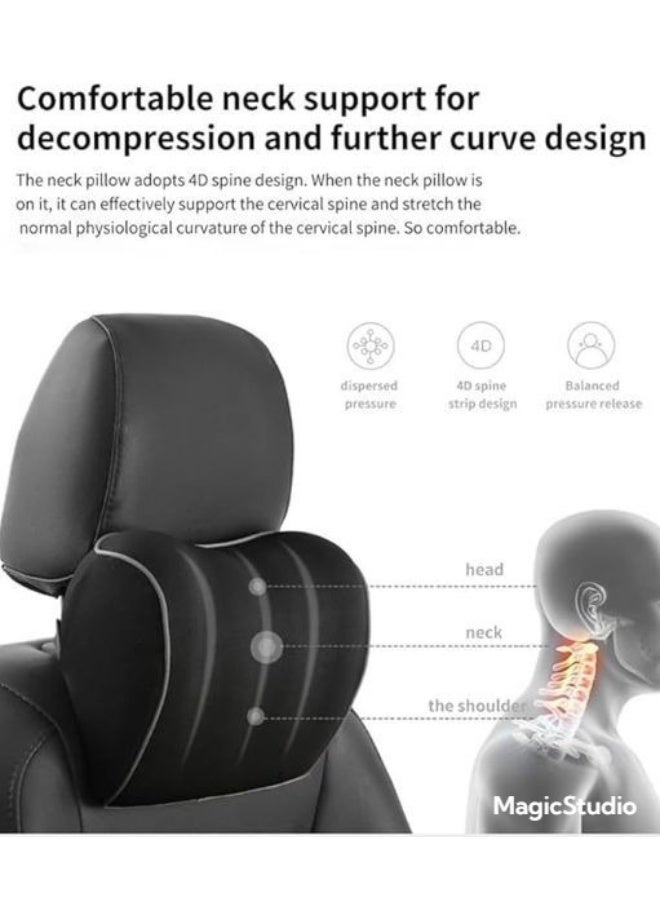 Ergonomic Orthopedic Support Set with Contoured Lumbar Backrest and Matching Neck Cushion | Premium High Density Foam Alignment Travel Kit for Driving and Office Chair - Image 3