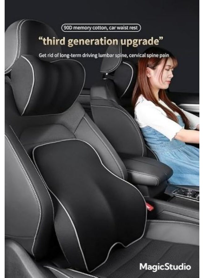 Ergonomic Orthopedic Support Set with Contoured Lumbar Backrest and Matching Neck Cushion | Premium High Density Foam Alignment Travel Kit for Driving and Office Chair - Image 4