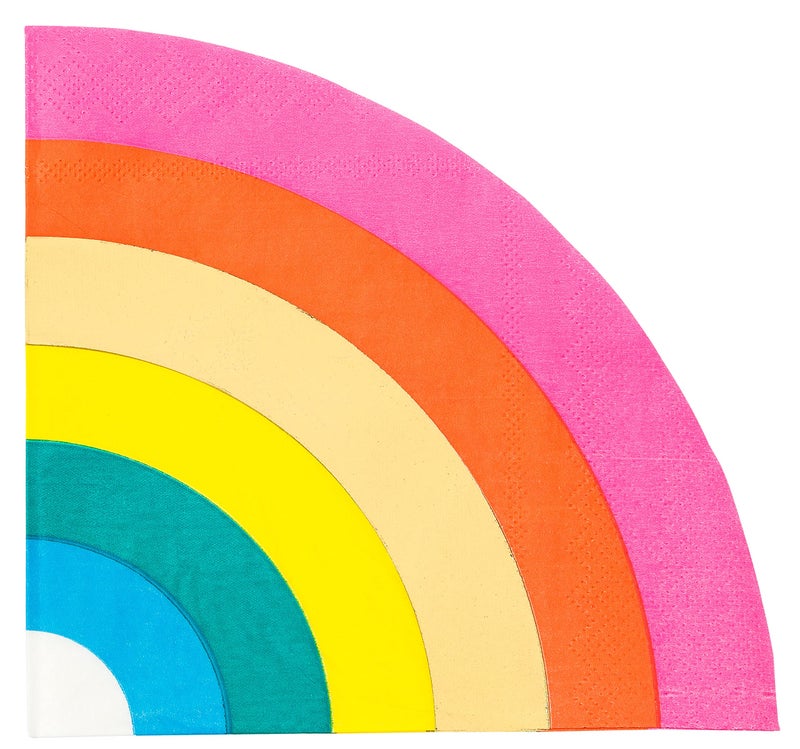 Talking Tables Rainbow Shaped Napkins -Colourful Party Birthday Party Supplies for Boys or Girls | Pack of 16 - , Gold - Image 1
