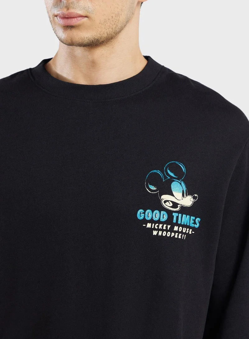 Urban Haul Disney Mickey Back Printed Sweatshirt