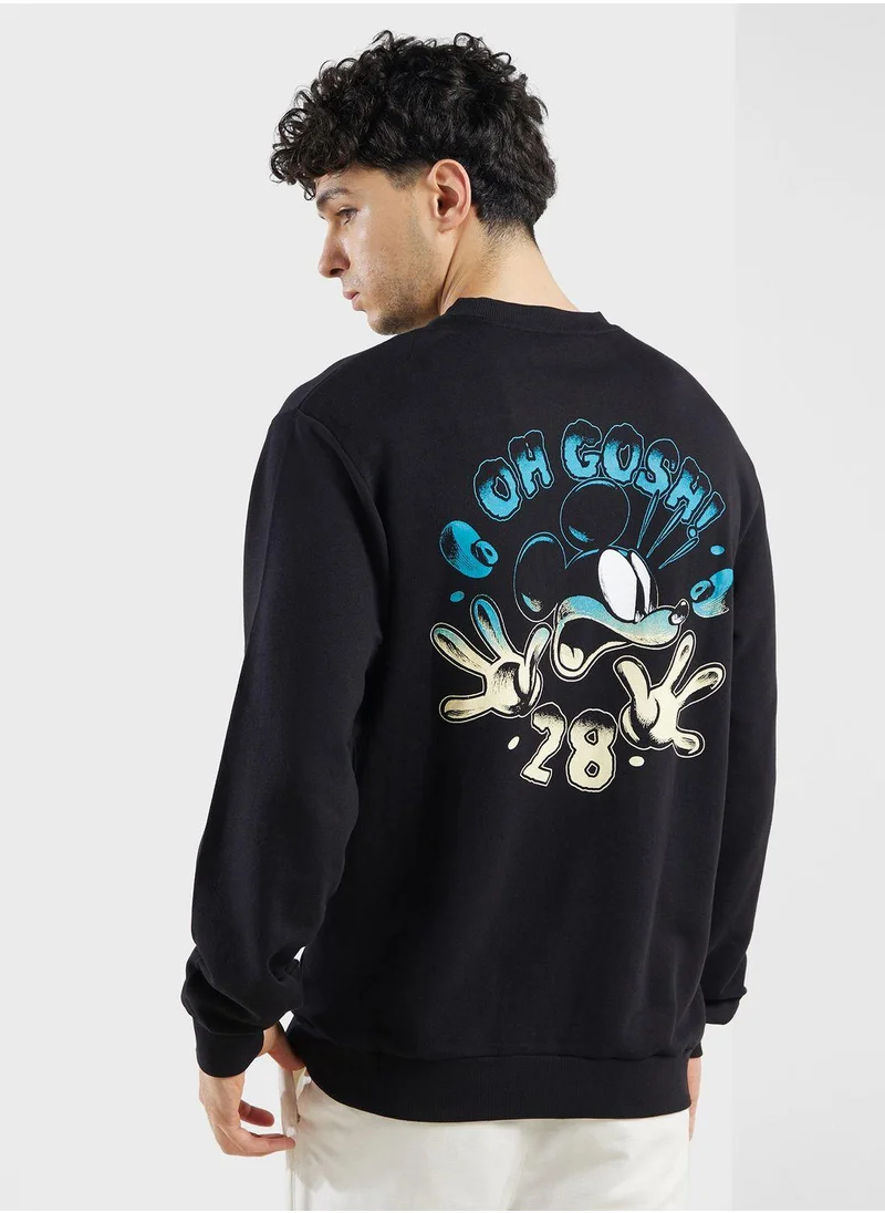 أوربان هول Disney Mickey Back Printed Sweatshirt