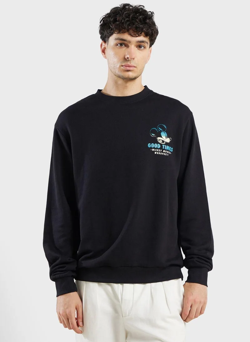 أوربان هول سويت شيرت ميكي ماوس بطبعة خلفية