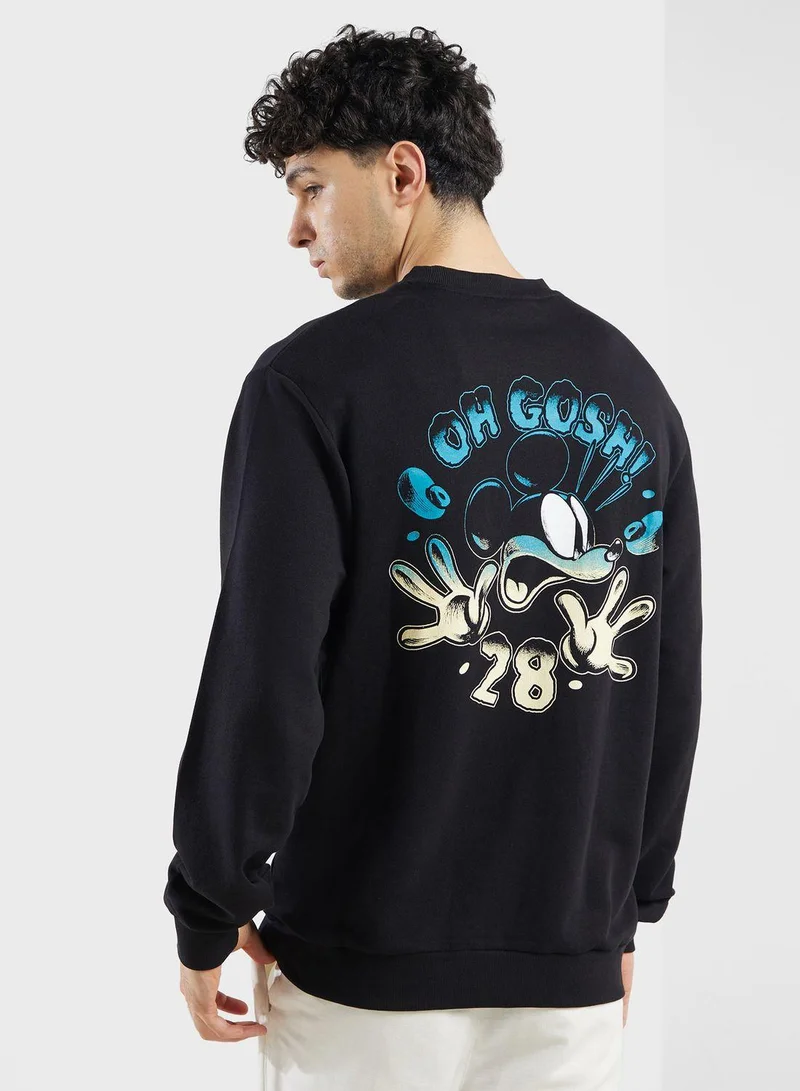 أوربان هول سويت شيرت ميكي ماوس بطبعة خلفية