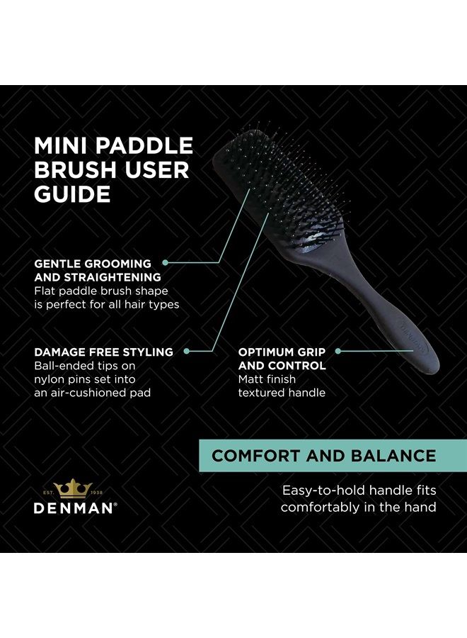 DENMAN D84 Small Paddle Cushion Hair Brush for Blow-Drying & Detangling - Comfortable Styling, Straightening & Smoothing - Image 5