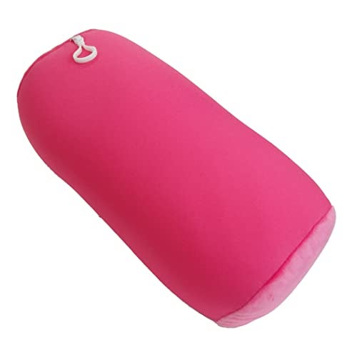 Wolf Essentials Microbead Bolster Tube Travel Pillow - Compact Neck Roll Pillow for Airplane, Car, or Home - Soft Lumbar Support Pillow - Pink - Image 3