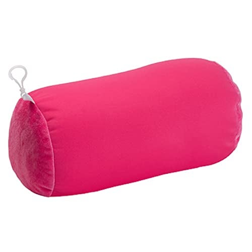Wolf Essentials Microbead Bolster Tube Travel Pillow - Compact Neck Roll Pillow for Airplane, Car, or Home - Soft Lumbar Support Pillow - Pink - Image 1
