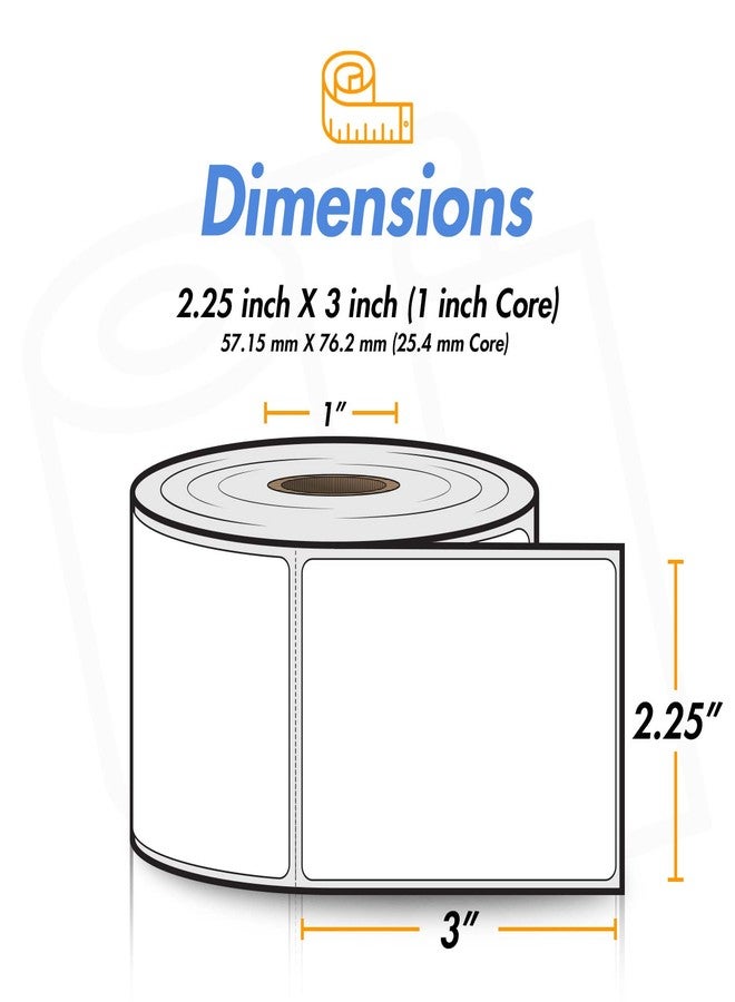 OfficeSmartLabels 2.25" x 3" Direct Thermal Label - Compatible with Rollo Label Printer & Zebra Desktop Printers – 1” Core, Postage UPC Barcode Address Shipping Sticker, Adhesive & Perforated - 4 Rolls, 500/Roll - Image 4