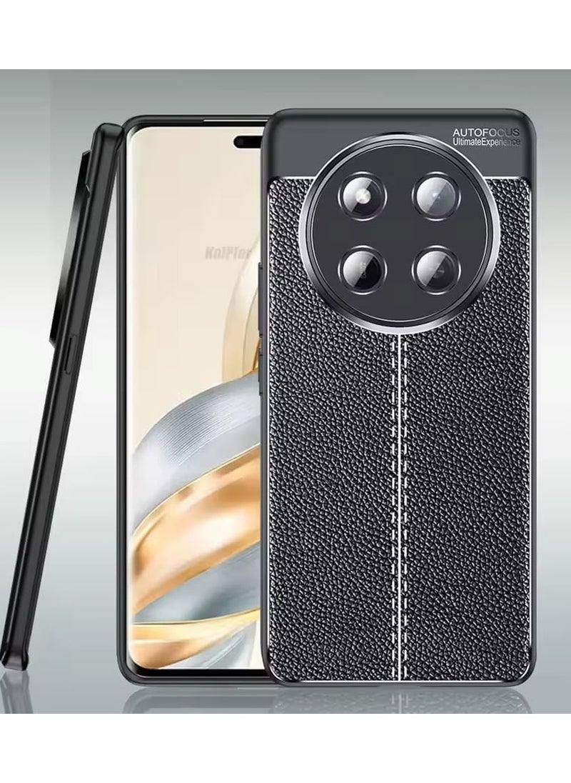 جراب حمايه سيليكون تصميم2 مقاوم للصدمات حمايه للكاميرا متوافق مع Honor X9C (اسود)