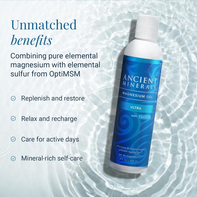 Ancient Minerals Magnesium Gel Plus Ultra with OptiMSM 8oz 237ml Ancient Minerals - Image 3