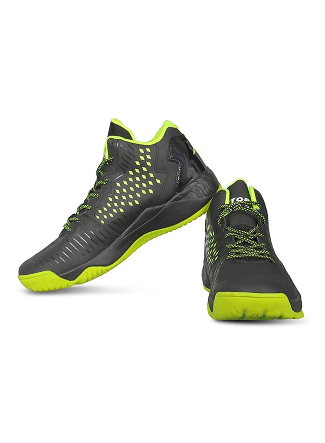 Vector X BB-22 Basketball Shoes (Black/Green, 10 UK) | Boys & Girls |Natural Rubber Sole| Non Marking Shoes|Indoor and Outdoor - Image 2