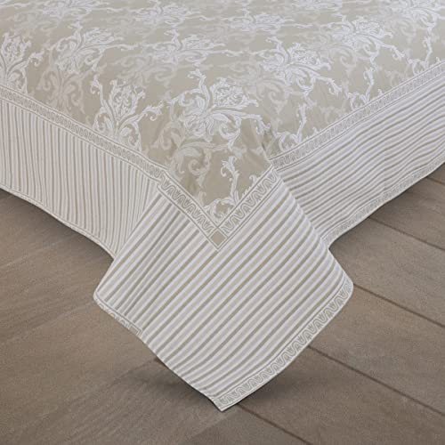 Victor King Size Light Weight Super Soft Easy Care Necklace Pattern & 4 Sided Border Bedsheet/Bed Cover with 2 Pillow Covers (91X106 Inch, Cream Beige) - Image 4