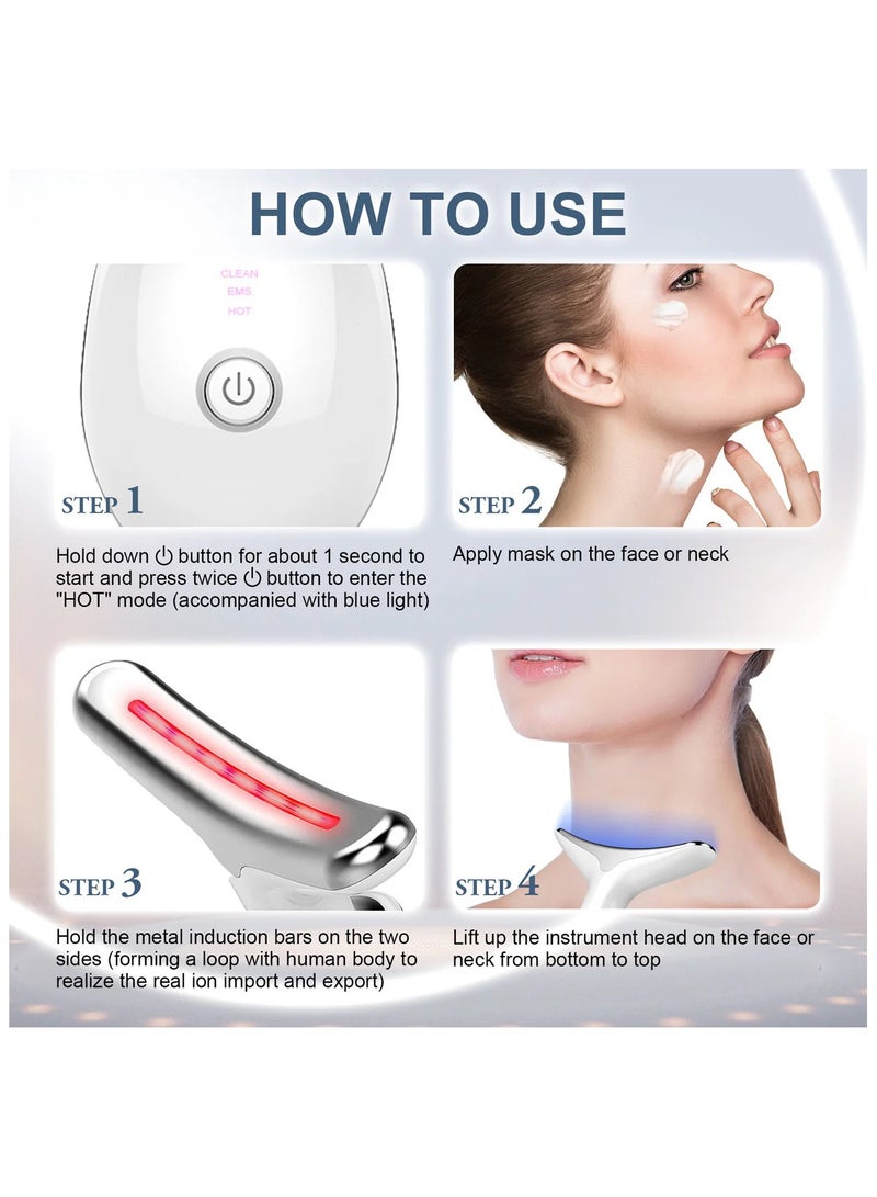 PANDA JOJO Face Massager, Face Beauty Device, Facial Lifting Therapy Machine EMS Face Massager Anti Wrinkle Skin Tightening Reduce Double Chin Skin Care Tools 7 Colour Modes - Image 4
