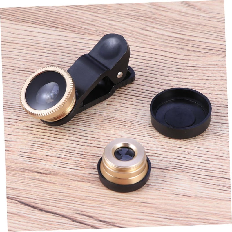Golden 3 in 1 Clip On Camera Lens Kit for Smartphones Fisheye Wide Angle Macro Photography Video - Image 4
