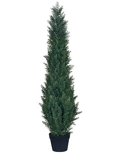 HAIHONG 4ft Artificial Cedar Topiary Trees - Fake Boxwood Topiary Cypress Trees Potted Plants, Artificial Plants Shrubs for Home Indoor Outdoor Garden Porch Decor - Image 1