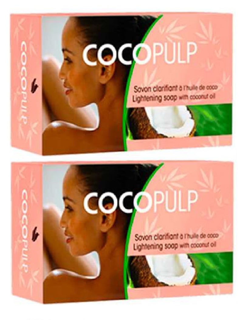 COCOPULP Two Pieces Of Lightening Soap With Coconut Oil 2X180g