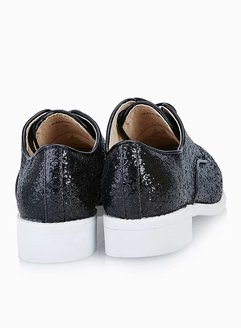 TOPSHOP FLASH Glitter Lace Up Shoes