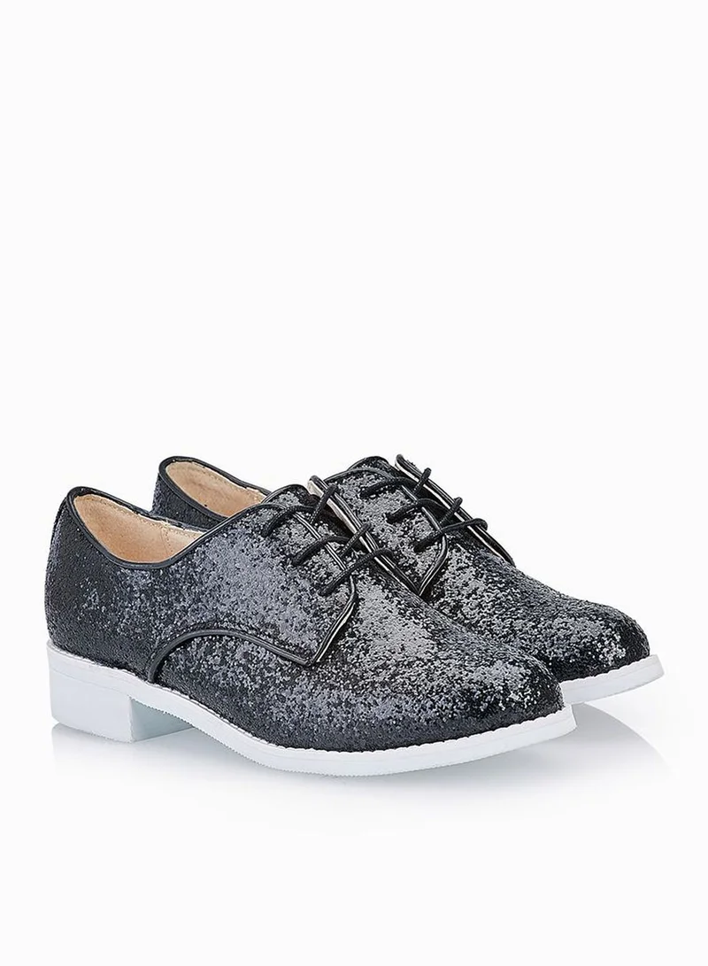 TOPSHOP FLASH Glitter Lace Up Shoes