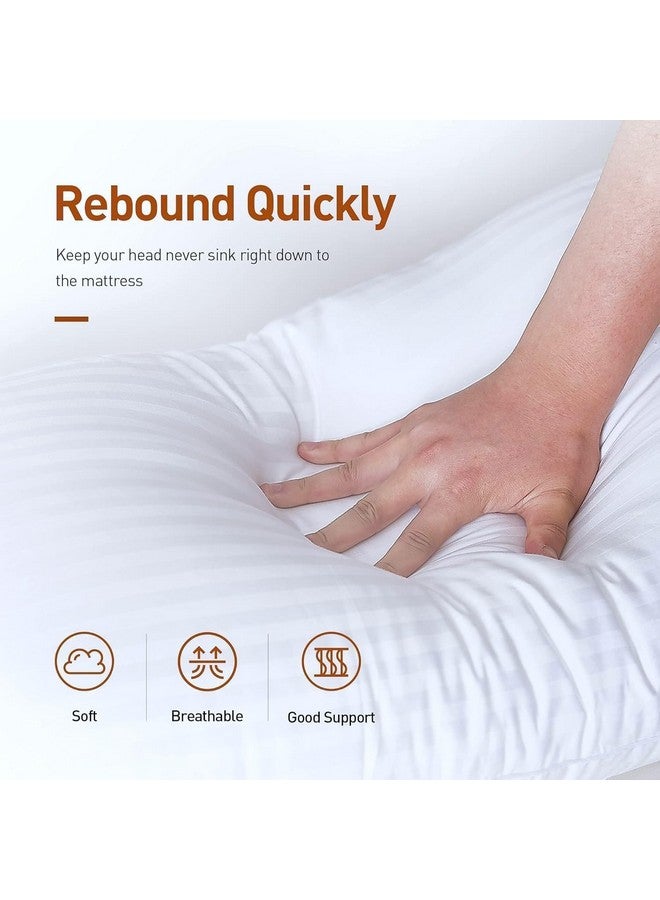 AJISH Hotel Collection Bed Pillows for Sleeping 4 Pack Queen Size 20 X 30 Inch, Unique Striped White Pillows, Super Soft Microfiber Filled Pillows, All Night Comfort Sleep, Home Decor - Image 2