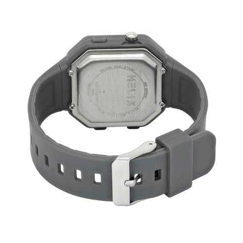 Helix by Timex Ana Digital Watch for Man with Grey Octogonal Dial & Grey Silicone Strap Band Water Resistant Men's Wrist Watches - TWESK6602T - Image 3