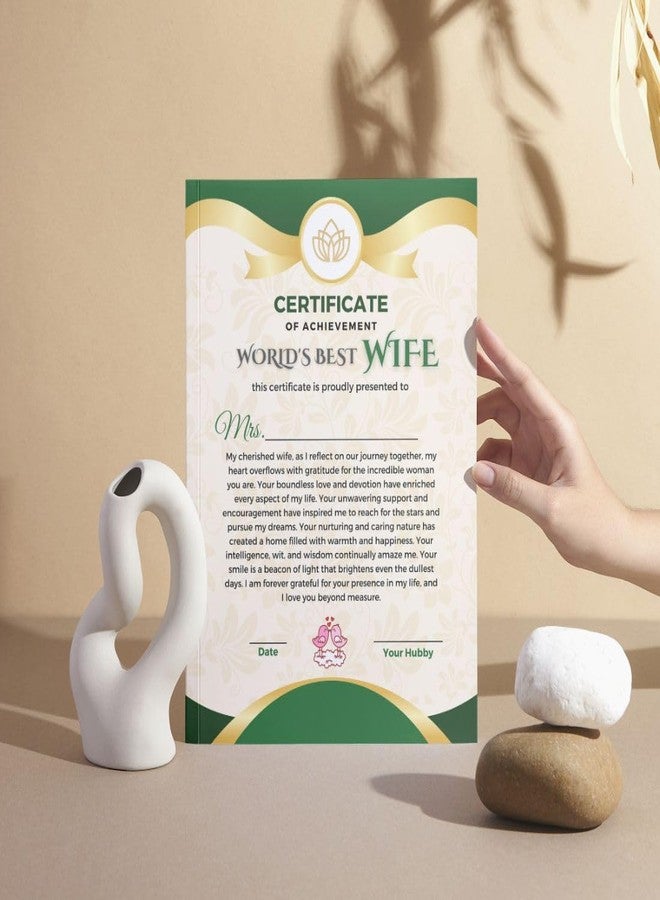 AanyaCentric A4 Size 8.3x11.7inches Best Wife in The World Certificate For Lover Greeting Card Birthday Anniversary Gift For Wifey Love Girlfriend - Image 2
