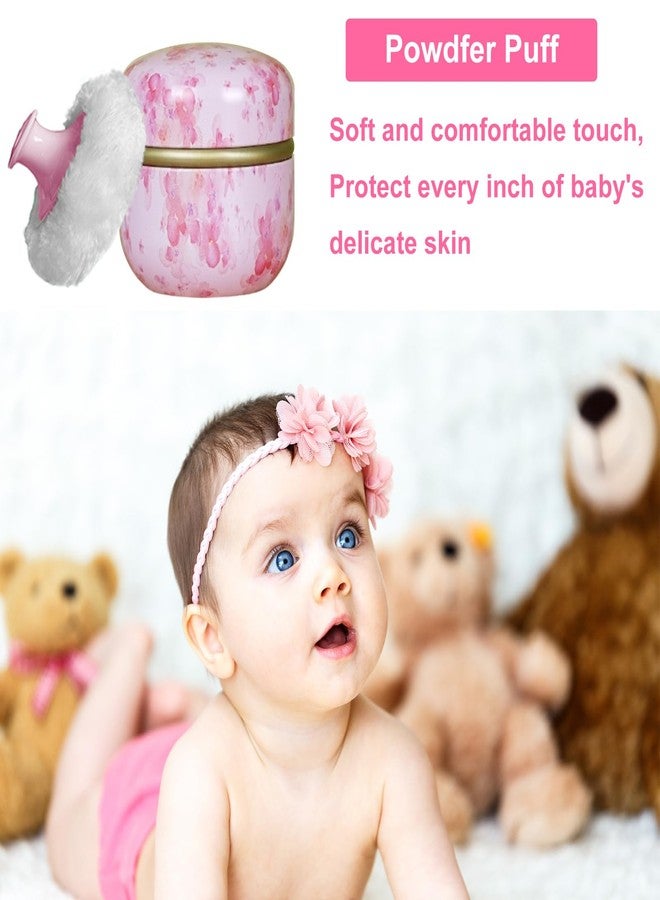 Qopoto Body Powder Puff and Container for Dusting Powder, Women Powder Puff and Powder Case for Bath and Travel (Sakura) - Image 5