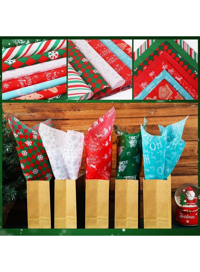 SANNIX 100 Sheets Christmas Tissue Paper Bulk Red White Green Snowflake Snowman Gift Wrapping Paper For Holiday Gift Wrapping Diy Crafts Christmas Party Decoration 19.7 ×13.8 Inch (10 Patterns) - Image 2