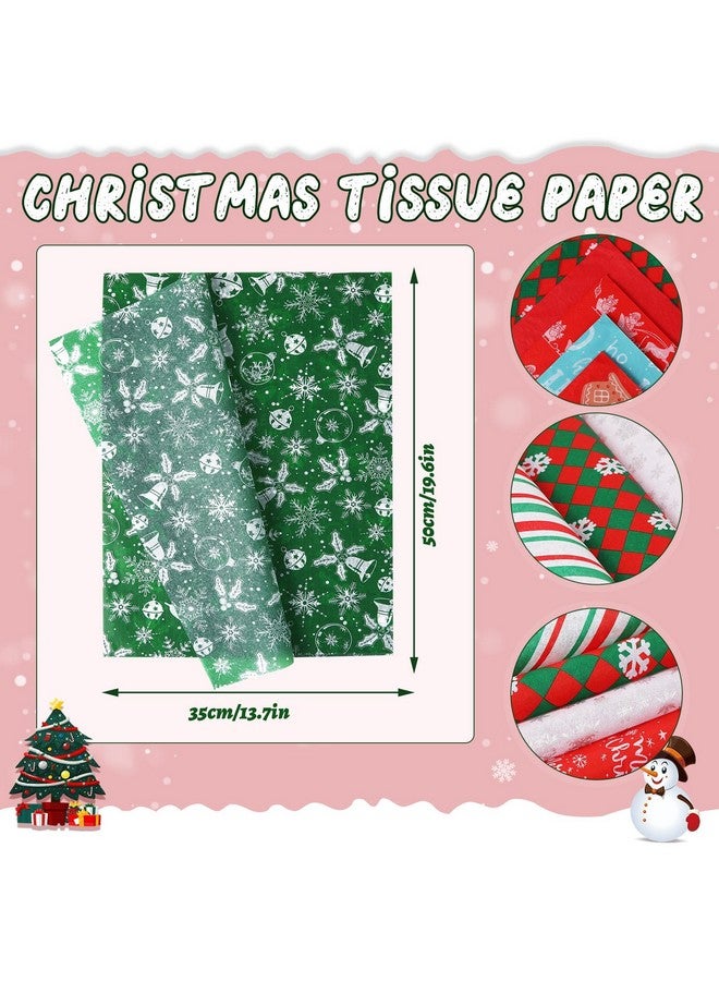 SANNIX 100 Sheets Christmas Tissue Paper Bulk Red White Green Snowflake Snowman Gift Wrapping Paper For Holiday Gift Wrapping Diy Crafts Christmas Party Decoration 19.7 ×13.8 Inch (10 Patterns) - Image 1