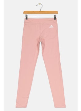 Adidas Kids Girl Tight Fit Brand Logo Training Leggings, Mauve  - Image 2