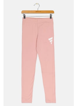 Adidas Kids Girl Tight Fit Brand Logo Training Leggings, Mauve  - Image 1