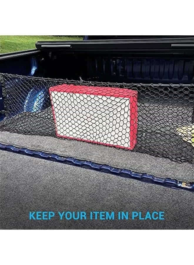 Cargo Net Organizer for Truck Bed Storage, Elastic Mesh Divider Compatible with Chevy Silverado and Ford F150 F250, 49x15.2 Inch - Image 5