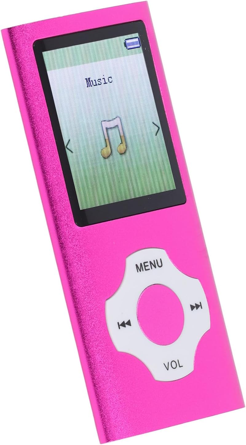 مشغل MP3 من Zunate، مشغل موسيقى MP4 بسعة 64 جيجابايت مع مكبر صوت HiFi وشاشة ملونة بحجم 1.8 بوصة، يدعم تخزينًا قابلًا للتوسيع حتى 128 جيجابايت للكتب الصوتية ومقاطع الفيديو (وردي وأرجواني) - Image 5