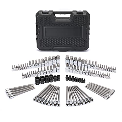 Mayouko 107-Piece Bit Socket Set, 1/4", 3/8" and 1/2" Drive, Torx/Hex/Ball End Hex, SAE/Metric, S2 Steel Bits - Image 2