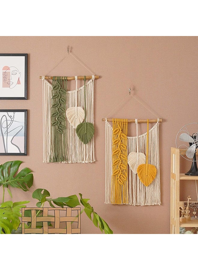 انتيكيانو مكرمية جدارية للتعليق على الحائط، ديكور عصري بوهيمي 66x38 سم - Image 2