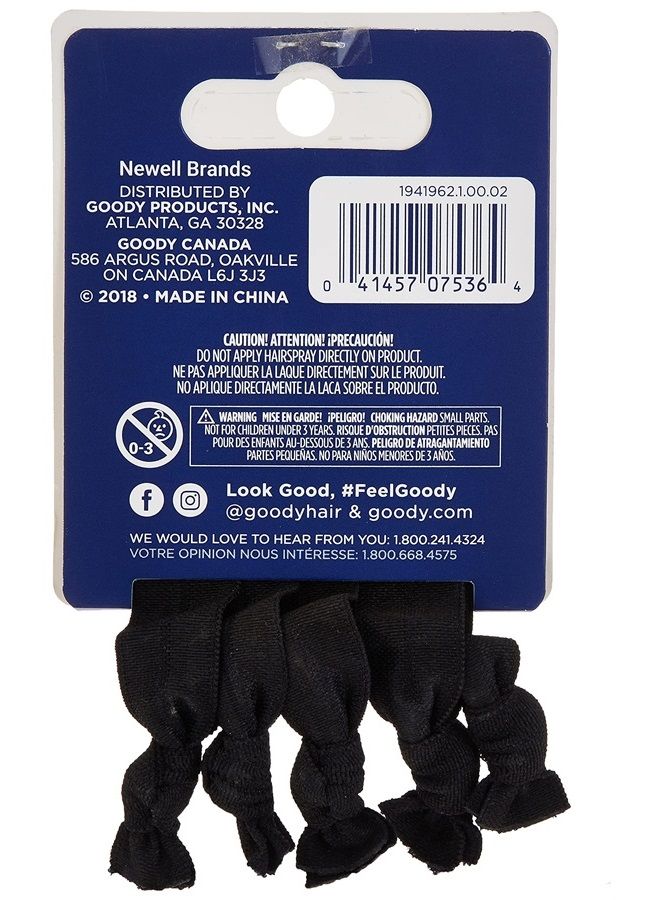 Goody WoMens Ouchless Ribbon Elastics, Solid Black, 5 Count - Image 2