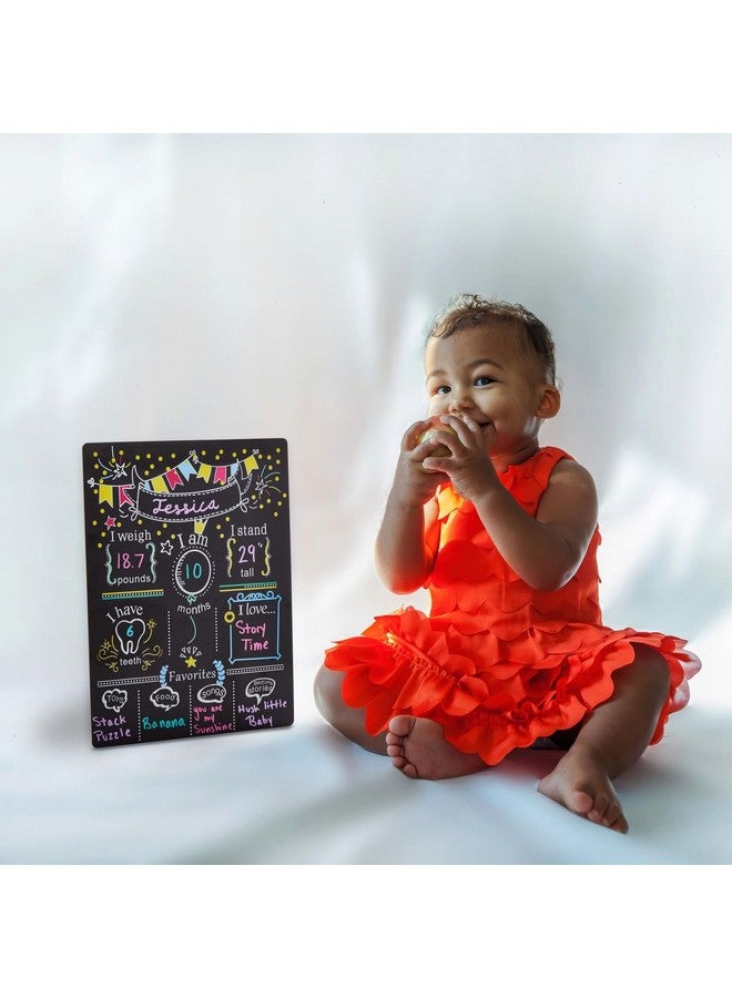 Blue Panda Monthly Baby Milestone Chalkboard First Year Boy And Girl Age Tracking Growth Sign (11.6 X 15.6 In) - Image 3