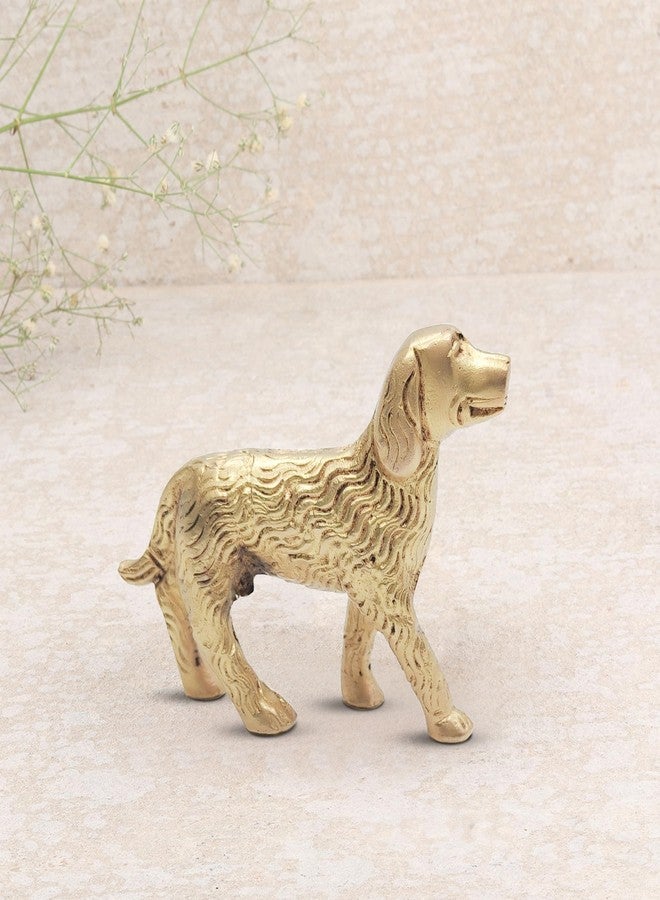 TORPPEZA Brass Animal Dog Sculpture Statue Handcrafted Decorative Showpiece Idol for Home, Office Décor (Size : 6.5cm Height | Weight : 98gm Approxe) - Image 1