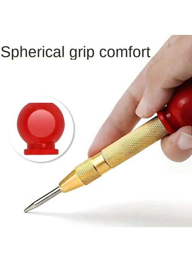 Golden 5 Inch Automatic Center Punch Adjustable Tension Tool For Metal Wood Glass Plastic DIY - Image 2