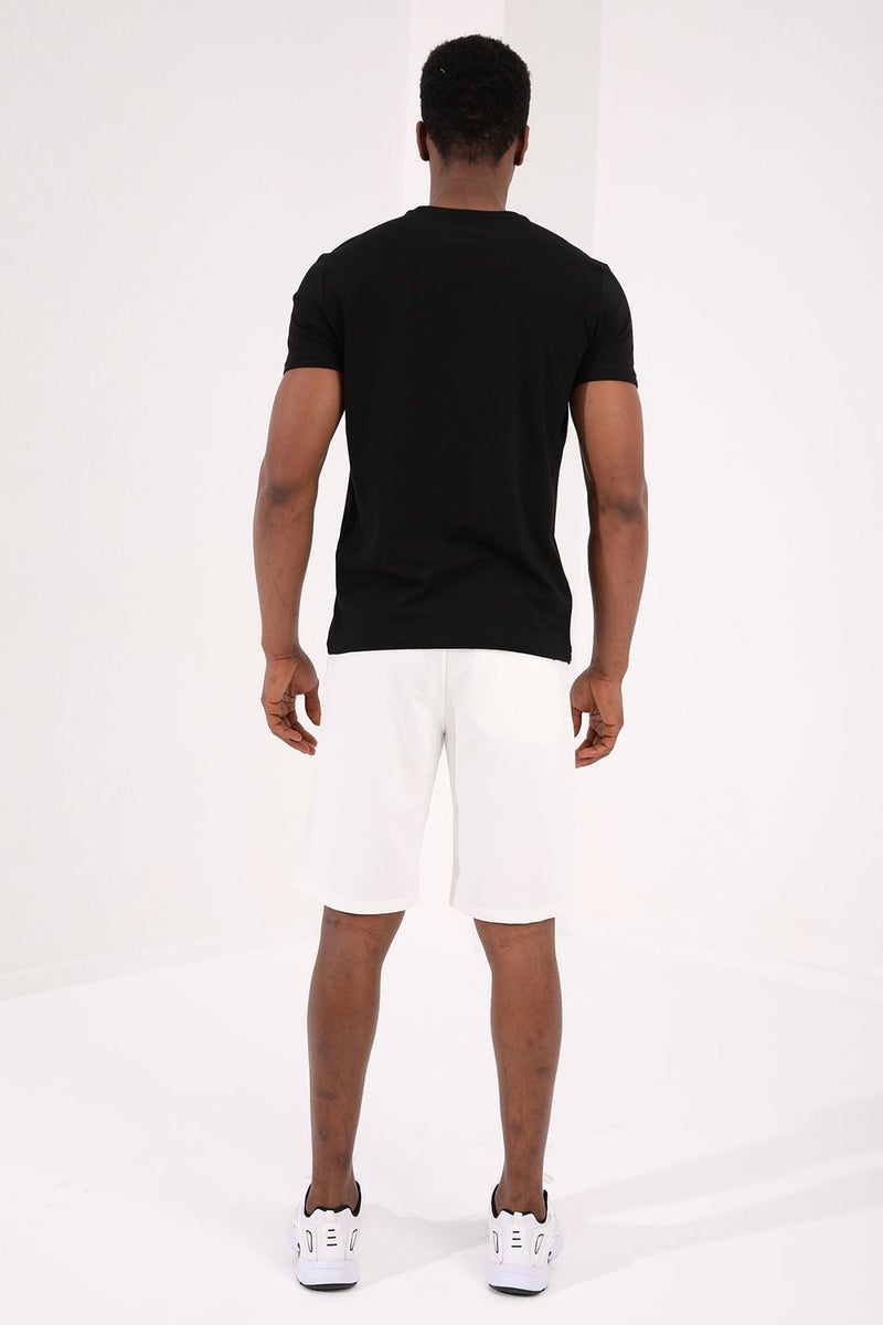 Tommy Life Ecru Men's Hidden Zipper Back Pocket Lace-Up Standard Fit Shorts-81136  - Image 3