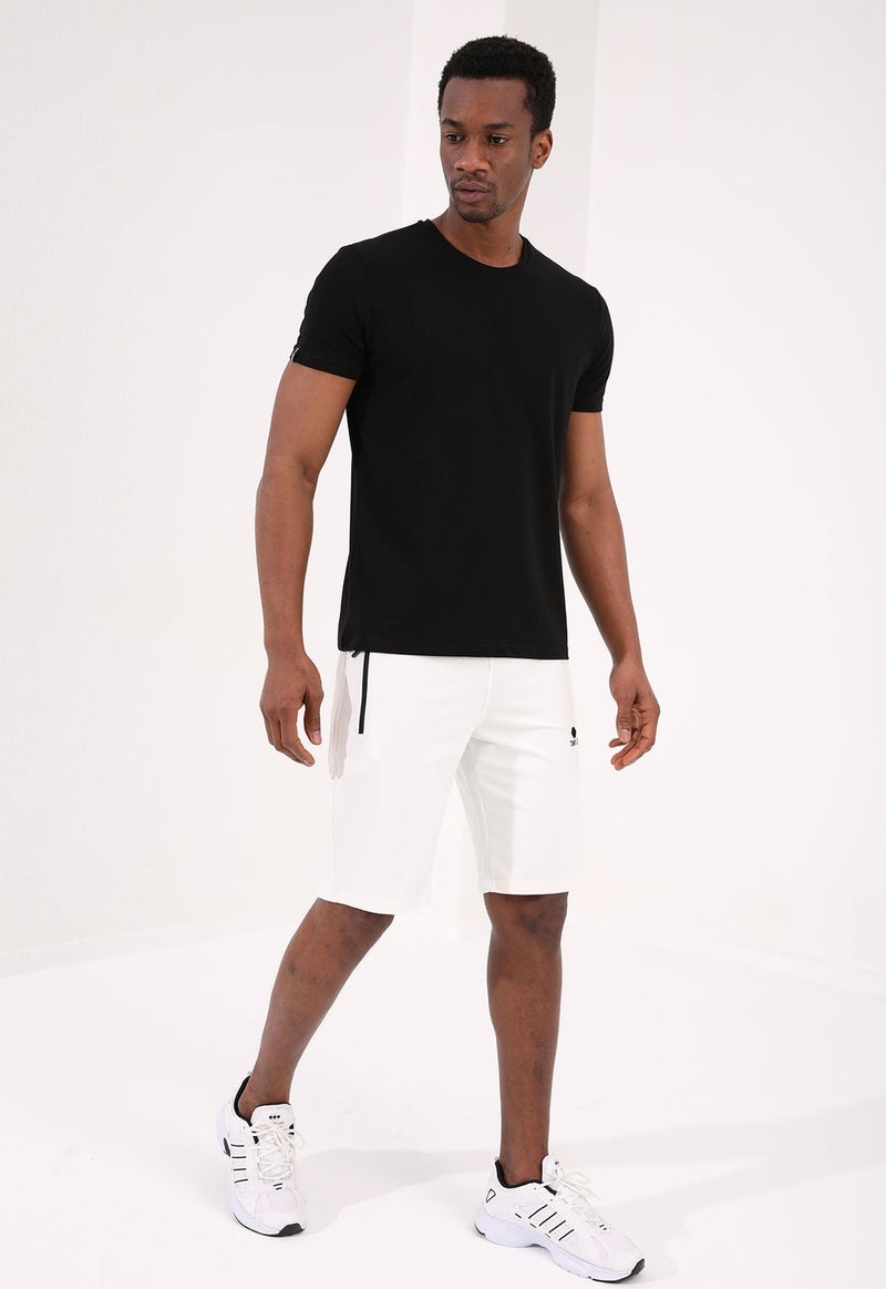 Tommy Life Ecru Men's Hidden Zipper Back Pocket Lace-Up Standard Fit Shorts-81136  - Image 5