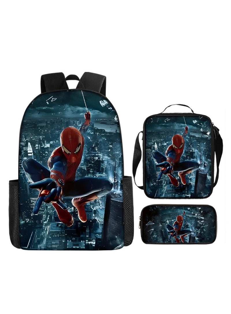 سبايدر مان حقيبة ظهر سبايدر مان للطلاب، مجموعة من ثلاث قطع 29*16*42 سم