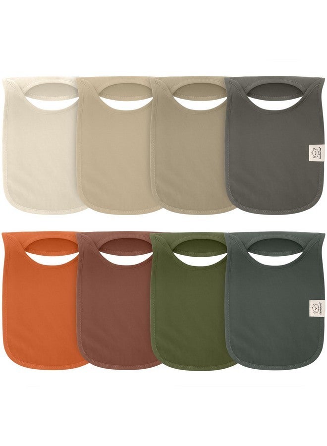 KeaBabies KeaBabies 8-Pack Baby Bibs for Boys, Girls - Pullover Bibs for Drooling Teething Baby Girl & Boy Toddler, Newborn, Soft & Absorbent, Cute Colors, Large Torso Coverage Keep Infant Clean & Dry (Brick) - Image 1