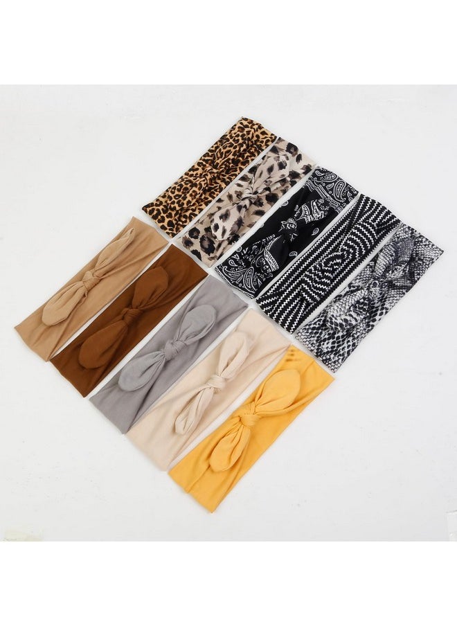 AKTVSHOW 10 Pack Bow Headbands For Women, Rabbit Ear Boho Headband For Girls Cute Hair Accessories  - Image 4