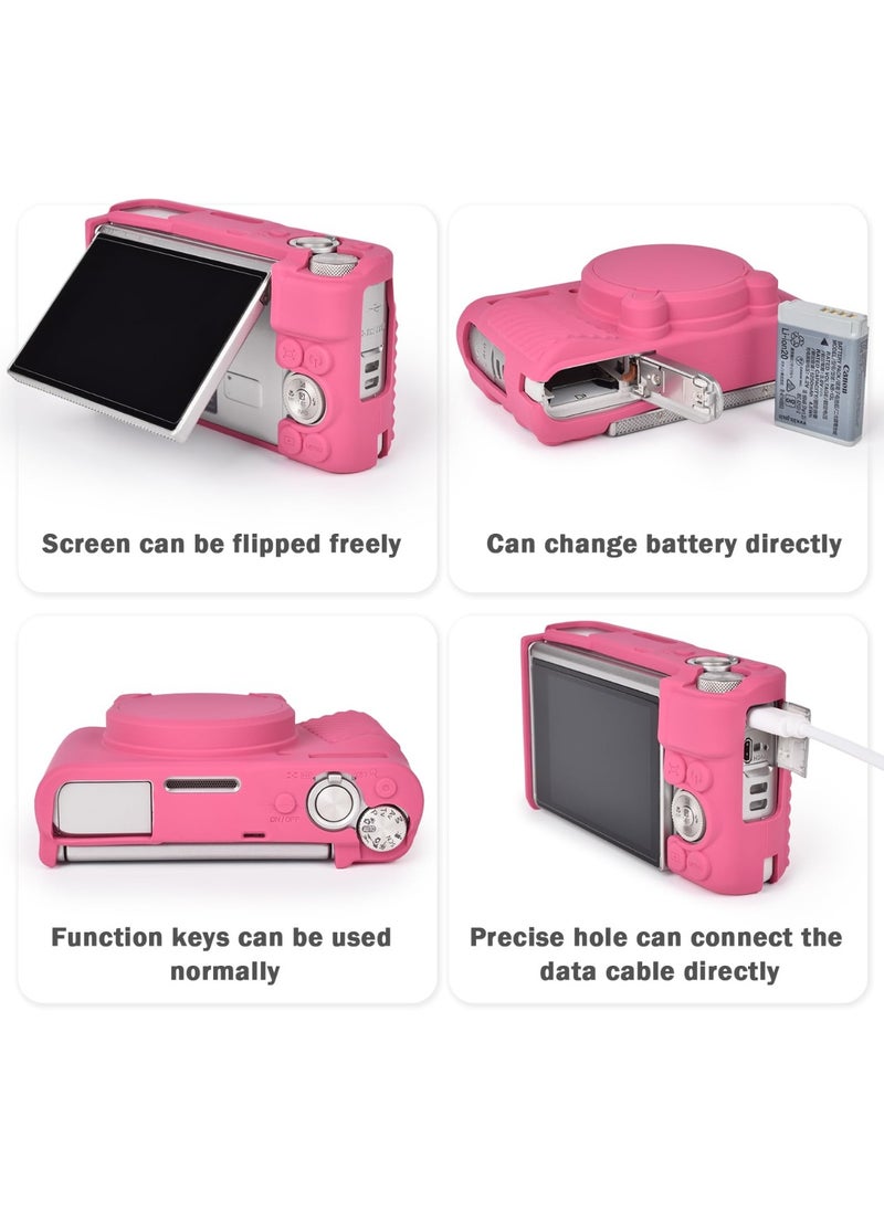 Generic Silicone Case for Canon Powershot SX740 SX730 HS Camera - Soft Lightweight Protective Case Cover with Removable Lens Cover for SX740/SX730 HS Accessories (Rose Red)  - Image 3