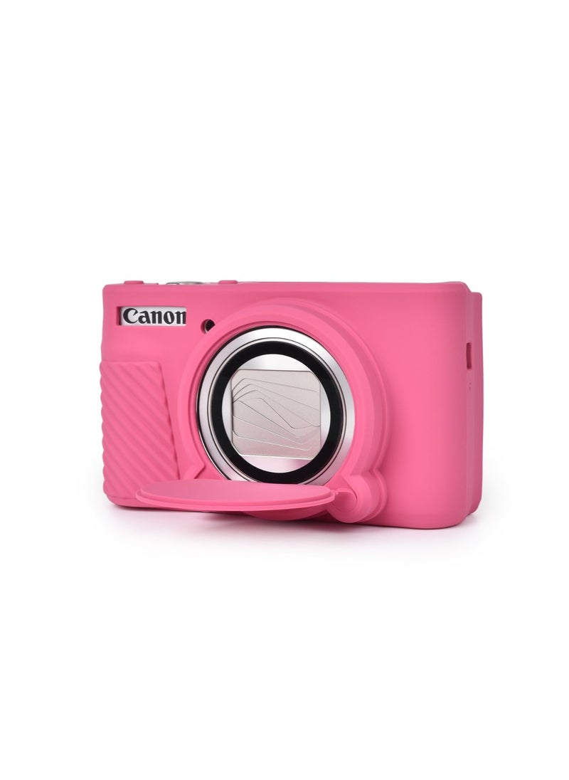 Generic Silicone Case for Canon Powershot SX740 SX730 HS Camera - Soft Lightweight Protective Case Cover with Removable Lens Cover for SX740/SX730 HS Accessories (Rose Red)  - Image 4