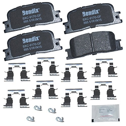 Bendix Priority1 CFC885 Ceramic Rear Brake Pads for Lexus ES300 2003-2002, ES330 2006-2004, Toyota Camry 2006-2002, Highlander 2003-2001 - Image 1