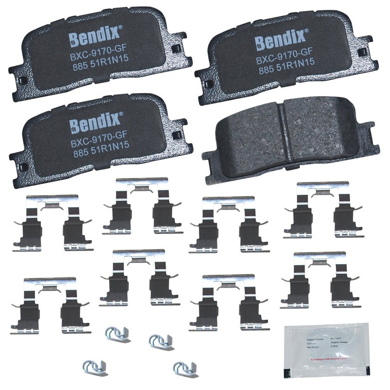 Bendix Priority1 CFC885 Ceramic Rear Brake Pads for Lexus ES300 2003-2002, ES330 2006-2004, Toyota Camry 2006-2002, Highlander 2003-2001 - Image 4