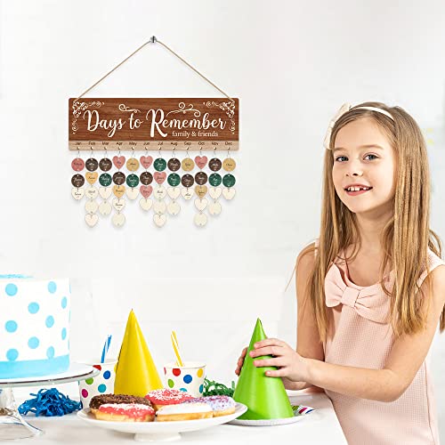 TOARTi Days to Remember Birthday Calendar Reminder Board, (15.8''x4.8'' with 100pcs wood tags), Vintage Family Friends Wooden Calendar Wall Hanging, DIY Birthday Celebration Tracker for Home Office - Image 5